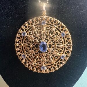 925 Tanzanite Filigree Pendant Necklace